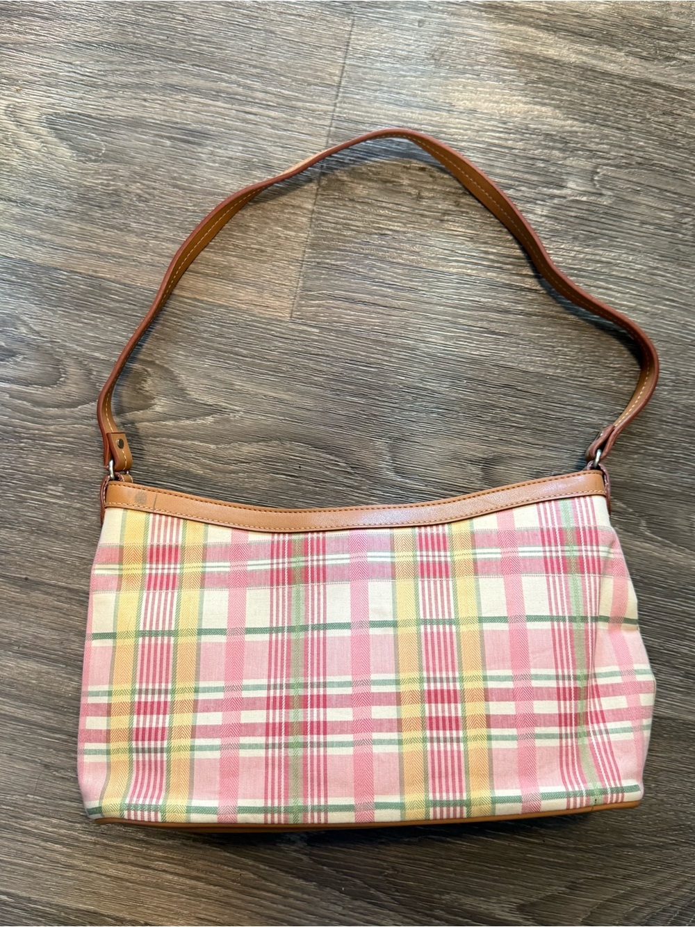 |SOLD| vintage y2k fossil pastel plaid slouchy shoulder bag - Picture 2 of 6